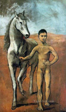 horse Painting - Boy Leading a Horse 1906 cubist Pablo Picasso